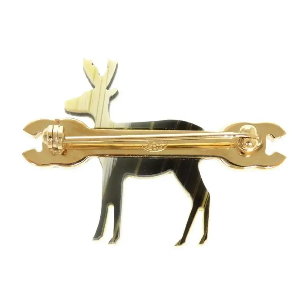 CHANEL Cream Logo Brooch
